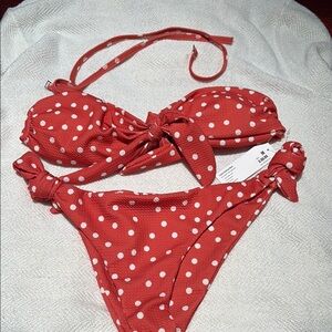 Red Polka Dot Bikini Set